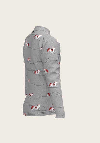 Red Horse on Grey Mountain Children's Long Sleeve Shirt