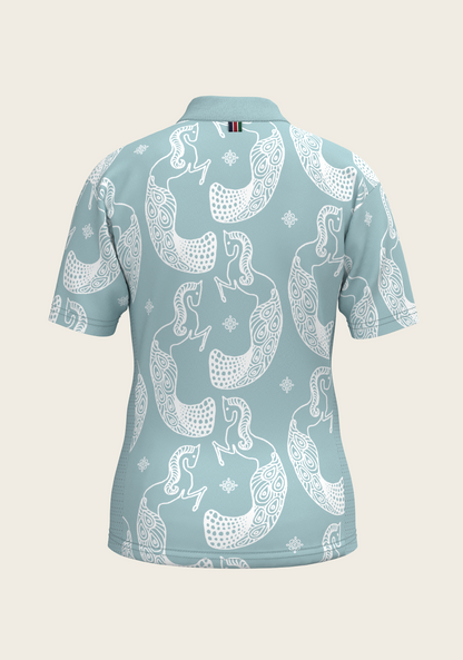 Mermaid Horses in Skye Blue Children's Short Sleeve Shirt