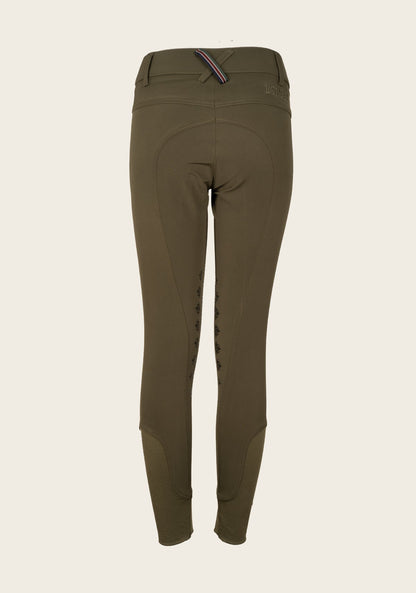 Coquet High Waist Coolmax Olive Knee Patch Breeches