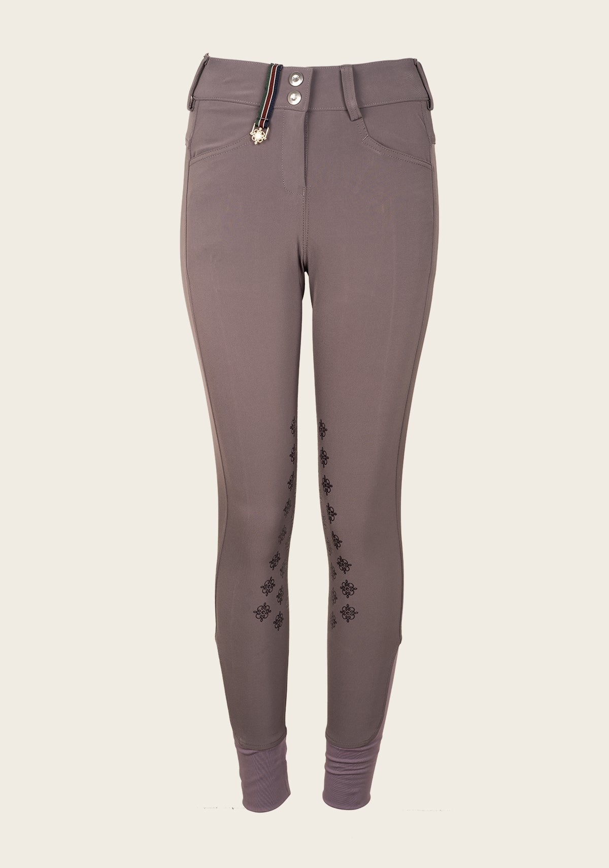 Coquet High Waist Coolmax Poppyseed Knee Patch Breeches