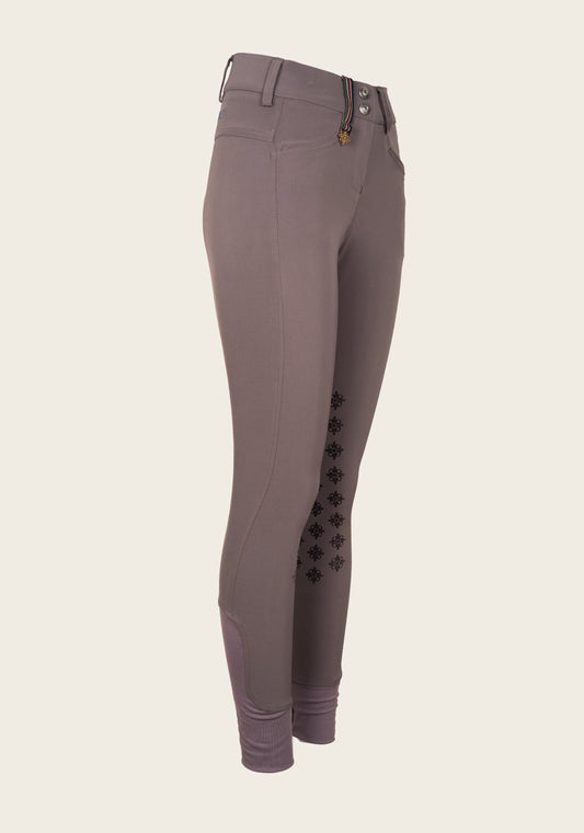 Coquet High Waist Coolmax Poppyseed Knee Patch Breeches