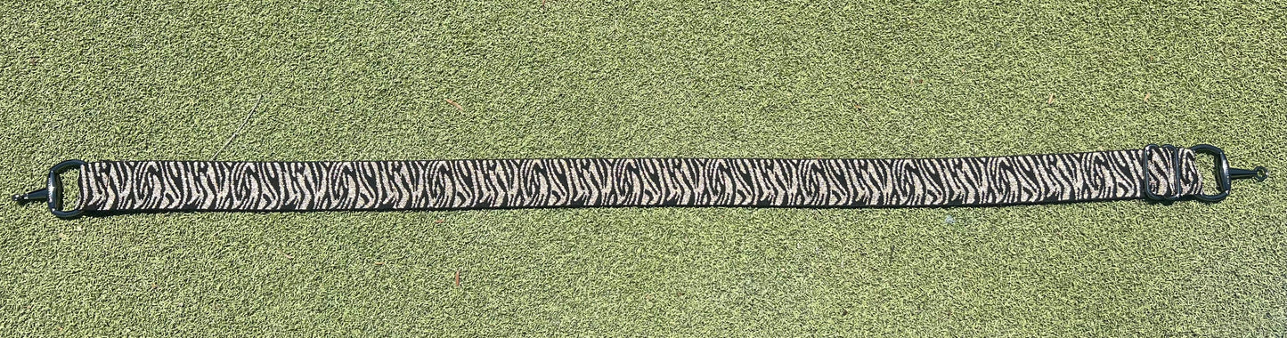 Black and tiger stripe black snaffle belt buckle with adjustable