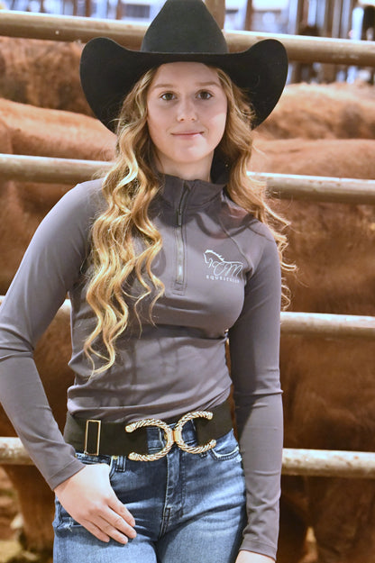 Horseshoe texture 2” equestrian gold buckle black belt buckle