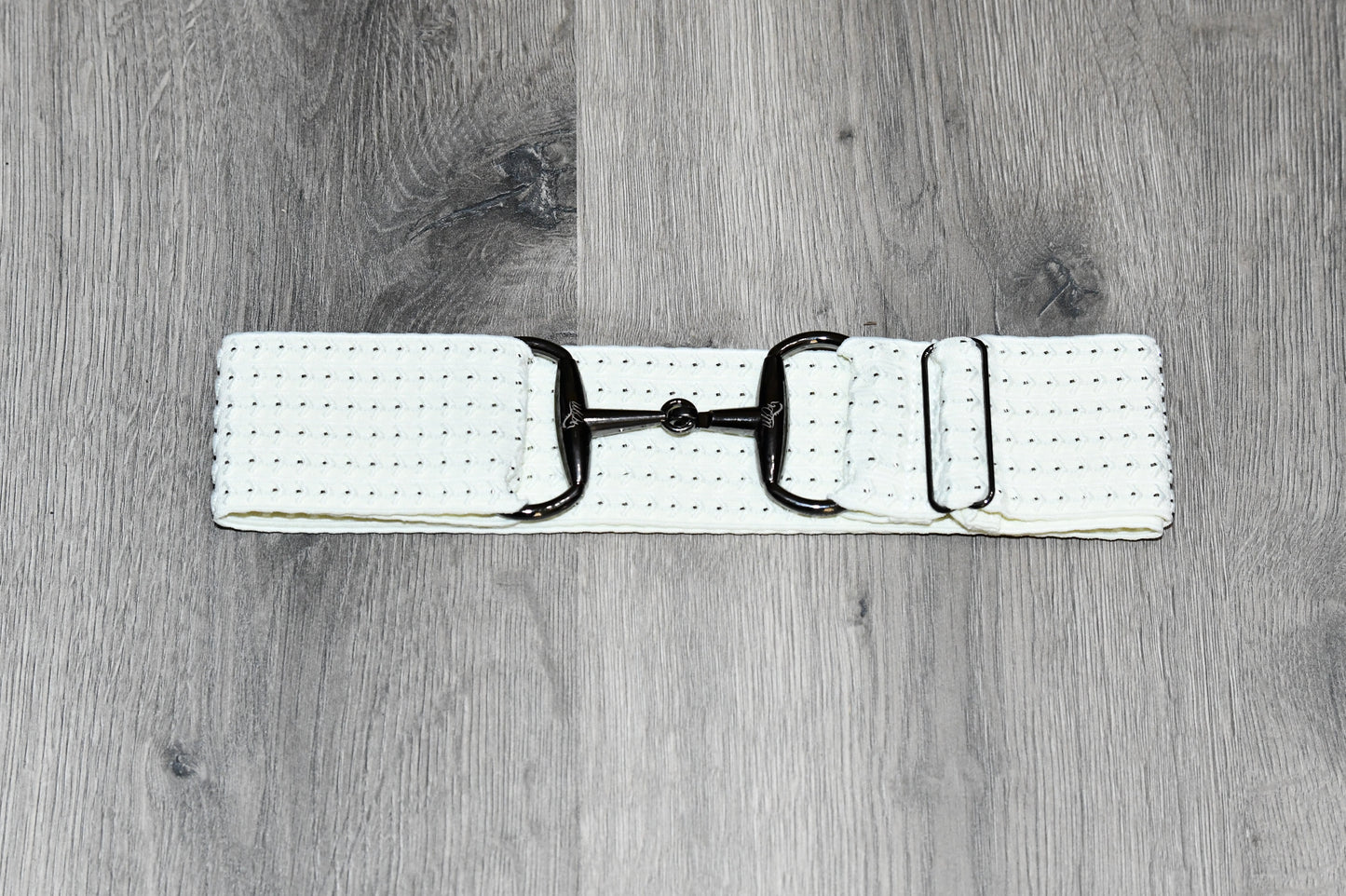 Light Grey Equestrian two tone long sleeve show shirt with logo on sleeve