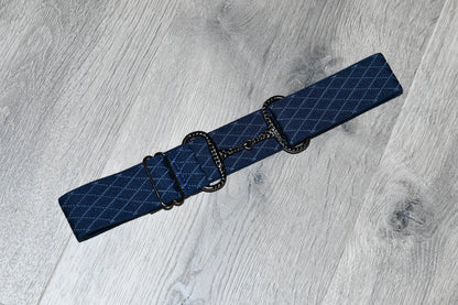 Light Grey Equestrian two tone long sleeve show shirt with logo on sleeve