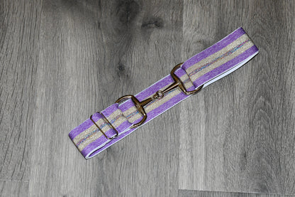 Light Grey Equestrian two tone long sleeve show shirt with logo on sleeve