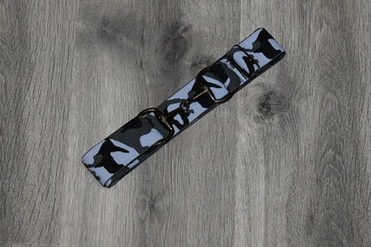 Light Grey Equestrian two tone long sleeve show shirt with logo on sleeve