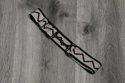 Light Grey Equestrian two tone long sleeve show shirt with logo on sleeve