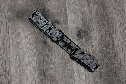 Light Grey Equestrian two tone long sleeve show shirt with logo on sleeve