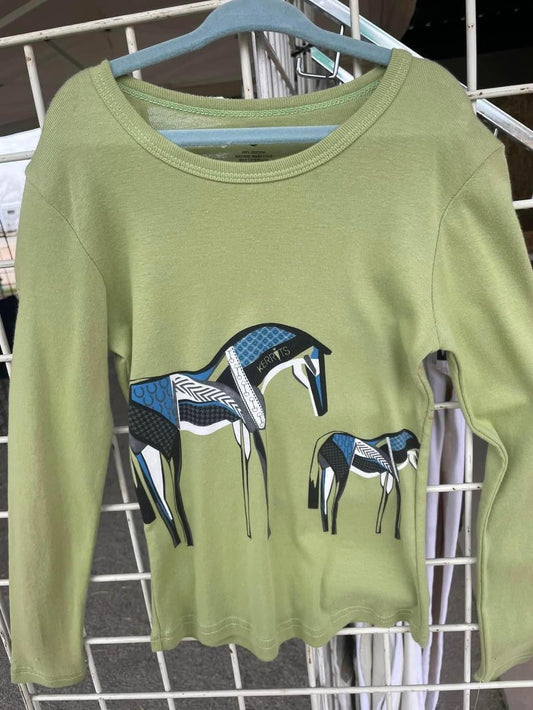 *NEW* Kerrits Girls Small Horse Print Long Sleeve Tee – Equestrian Shirt