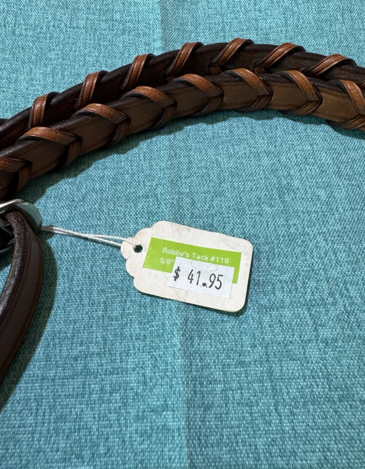 NEW Bobby’s 119 English Flat Laced Leather Reins 5/8”x54” Chestnut Silver Spur