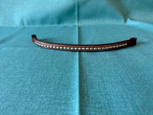 *NEW* Bobby’s Pony Size Browband – Brown with Pink Crystals – English Tack