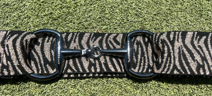 Black and tiger stripe black snaffle belt buckle with adjustable