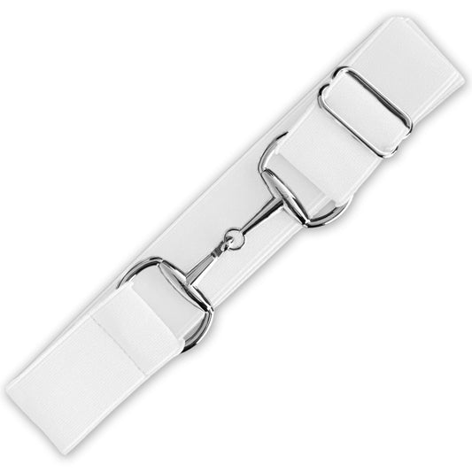 B&W - White Elastic Equestrian Belt