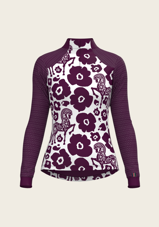 Mulberry Splash Sport Mesh Quarter Zip Sun Shirt