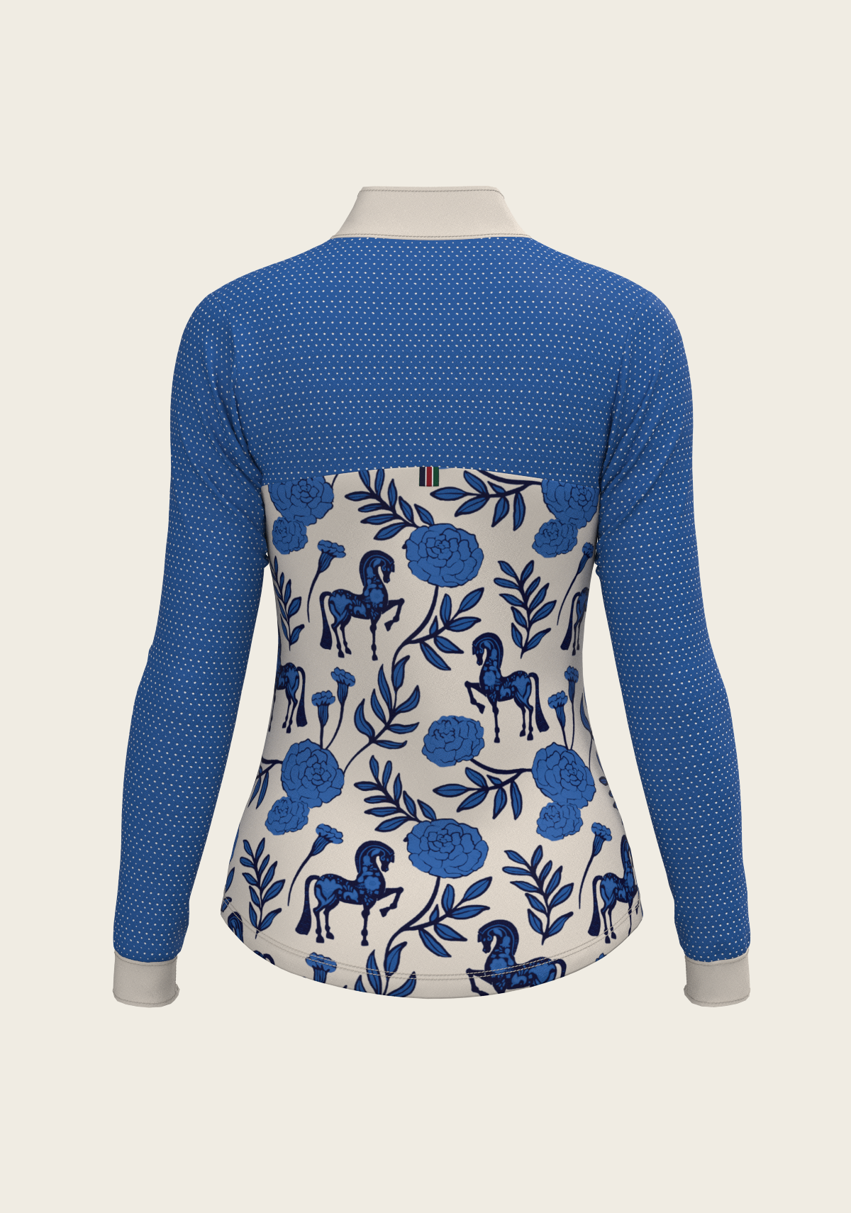 Peony in Blue Sport Mesh Quarter Zip Sun Shirt