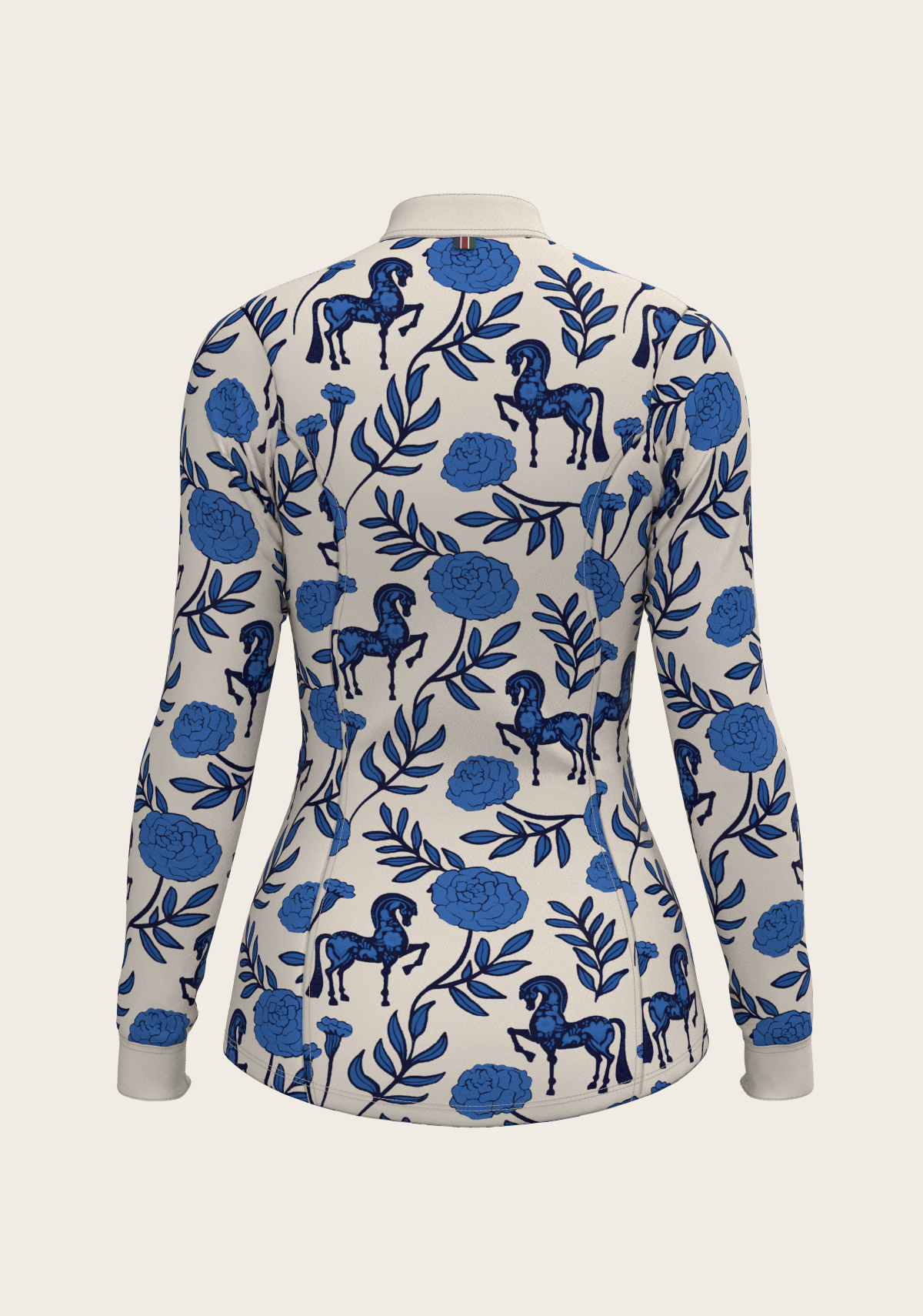 Peony in Blue Quarter Zip Sun Shirt