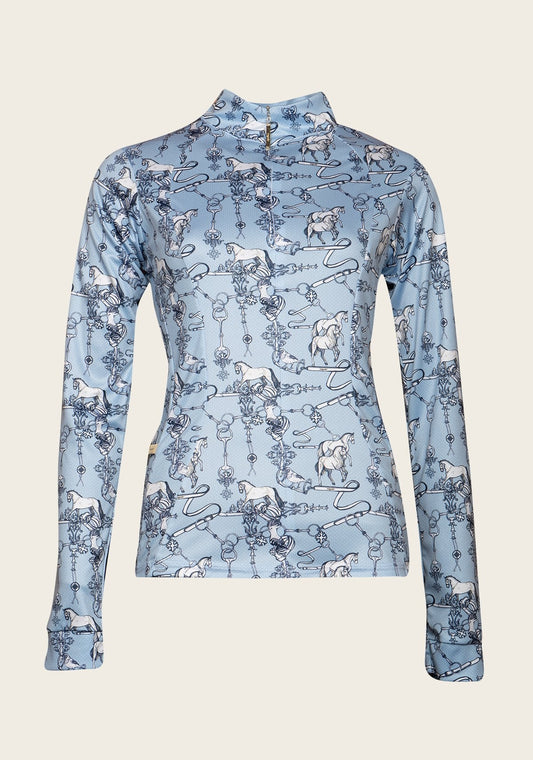 Espoir Sky Blue Carnival Quarter Zip Sun Shirt