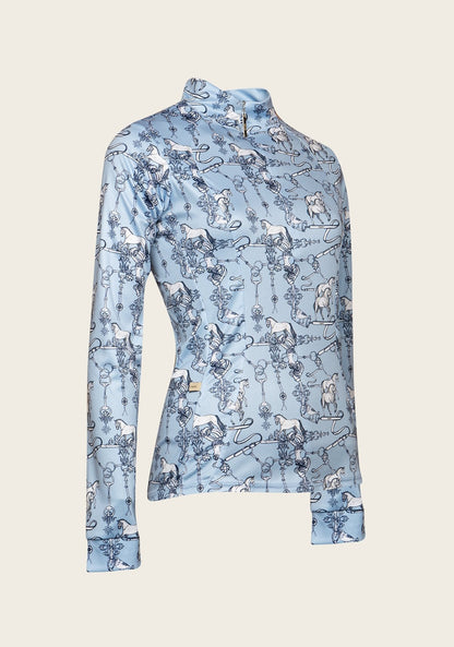 Espoir Sky Blue Carnival Quarter Zip Sun Shirt