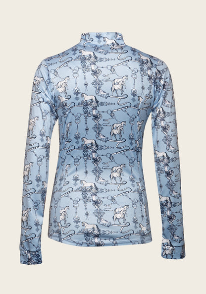 Espoir Sky Blue Carnival Quarter Zip Sun Shirt