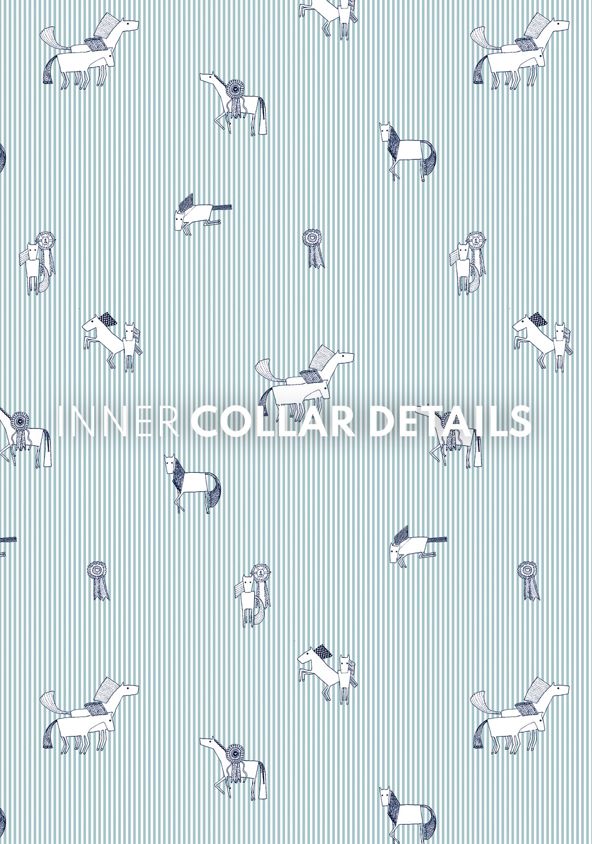  Stripes in Sky Blue Short Pleated Short Sleeve Show Shirt