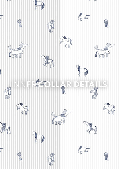  Stripes in Grey Short Pleated Short Sleeve Show Shirt