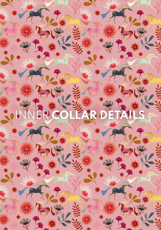 White with Bouquet on Rose Inner Details Long Sleeve Show Shirt