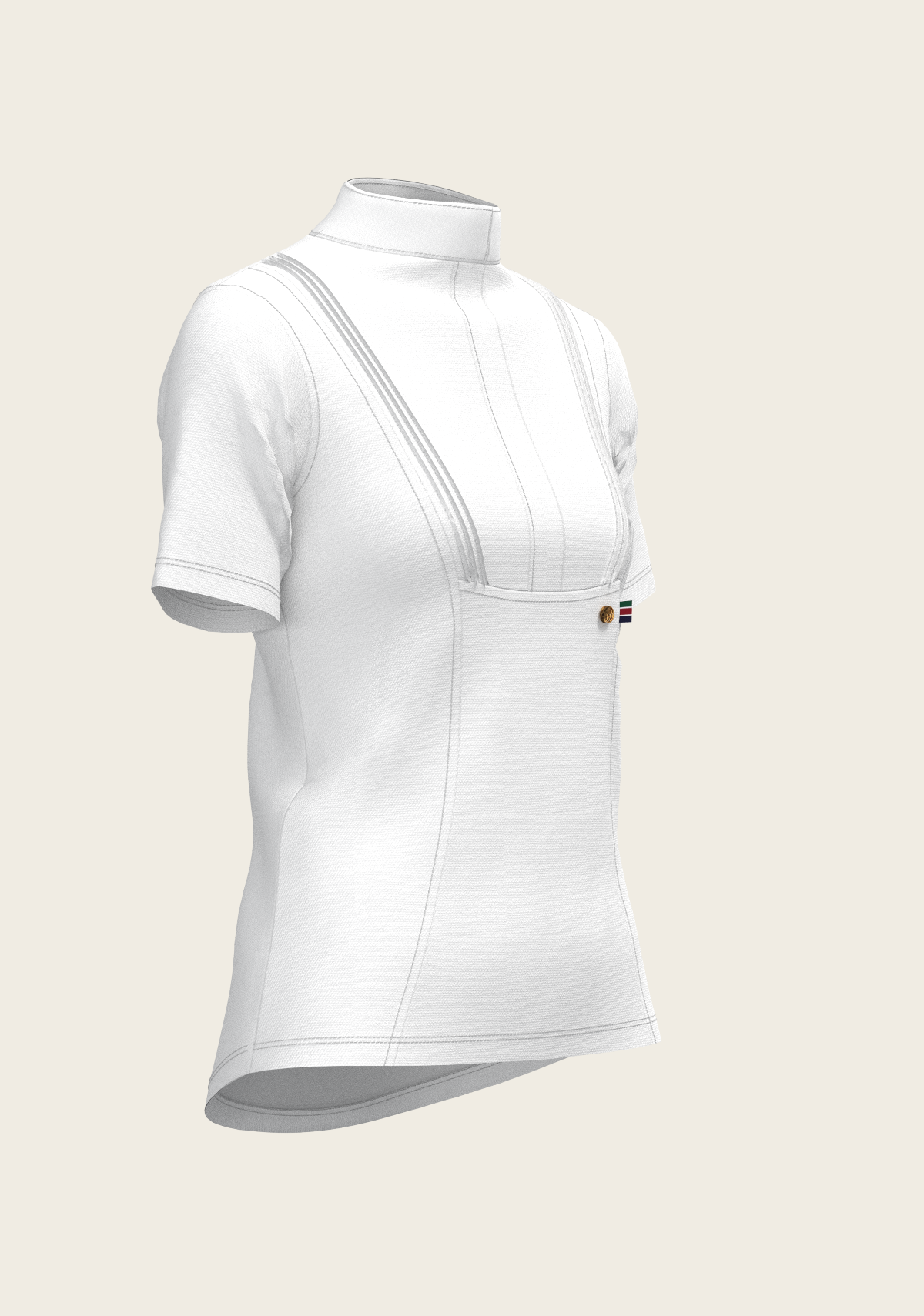Short Pleated Short Sleeve Show Shirt