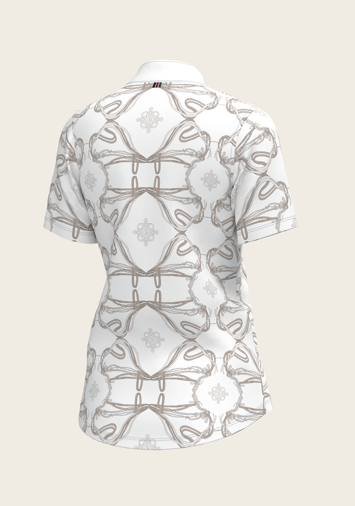 Short Pleated Roped Bridles on White Short Sleeve Show Shirt