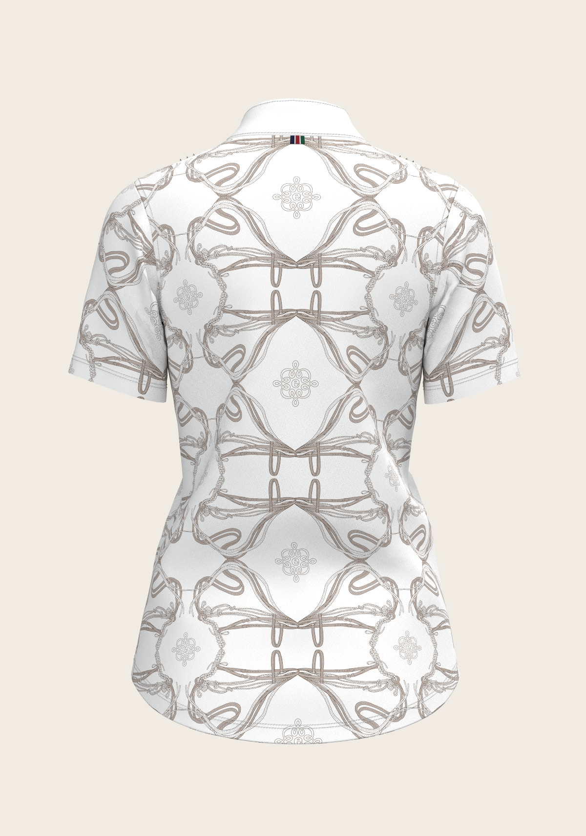 Short Pleated Roped Bridles on White Short Sleeve Show Shirt