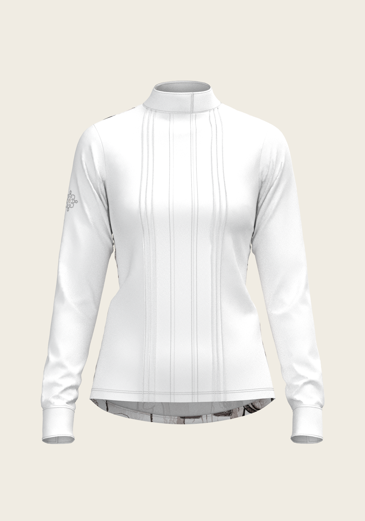The Horse Fair Monochrome Long Pleated Long Sleeve Sleeve Show Shirt