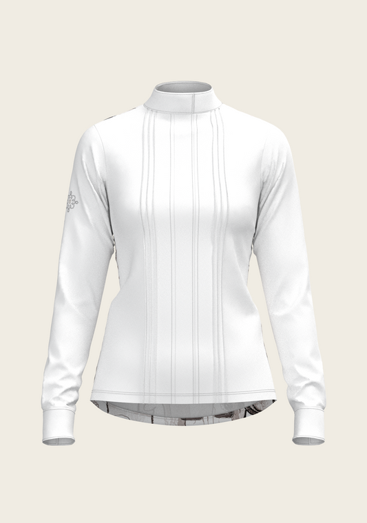 The Horse Fair Monochrome Long Pleated Long Sleeve Sleeve Show Shirt