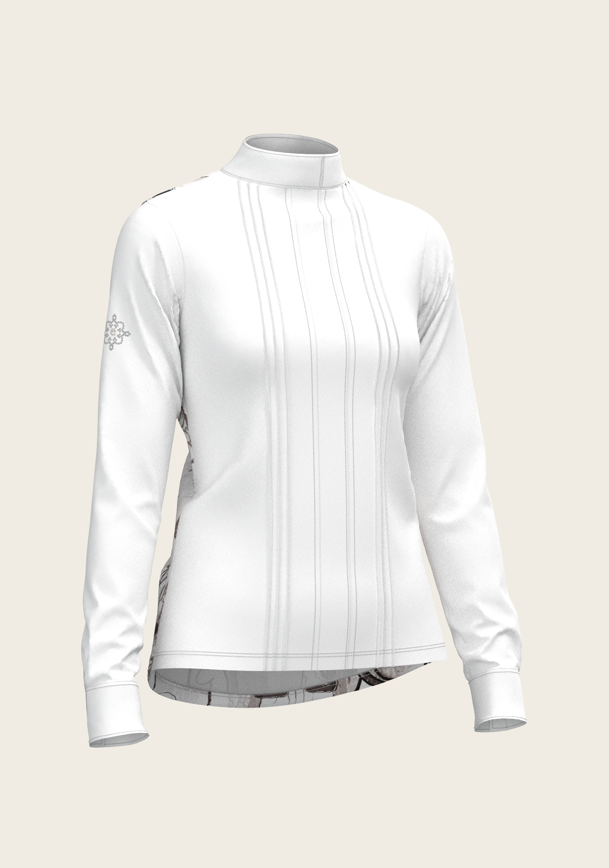 The Horse Fair Monochrome Long Pleated Long Sleeve Sleeve Show Shirt