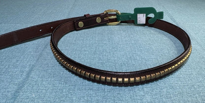 Ladies Tory Leather Havana Clincher Belt Size 34 2550