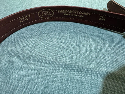 Ladies/Men Tory Leather Oakbark/Havana 1" Classic Padded Belt Size 24 2127