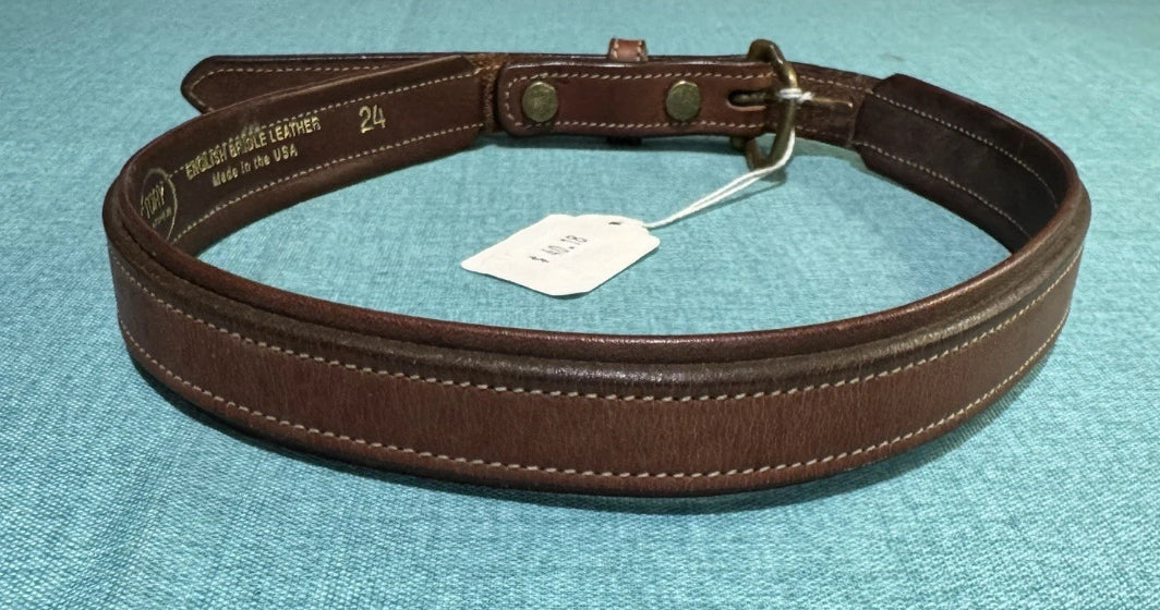 Ladies/Men Tory Leather Oakbark/Havana 1" Classic Padded Belt Size 24 2127