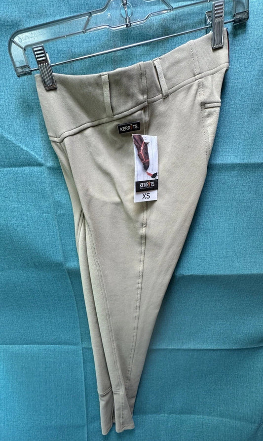 *NEW* Kerrits Ladies X-Small Full Seat Microcord Tan Breeches DISCONTINUED
