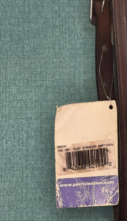 NEW Perris Flat Leather Standing Martingale Horse size in Havana