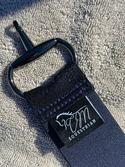 Sparkle blue 2” equestrian black gun metal Snaffle bit belt buckle