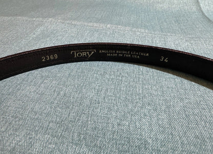 Ladies/Men Tory Leather Black 3/4" Raised Belt Size 34 2369