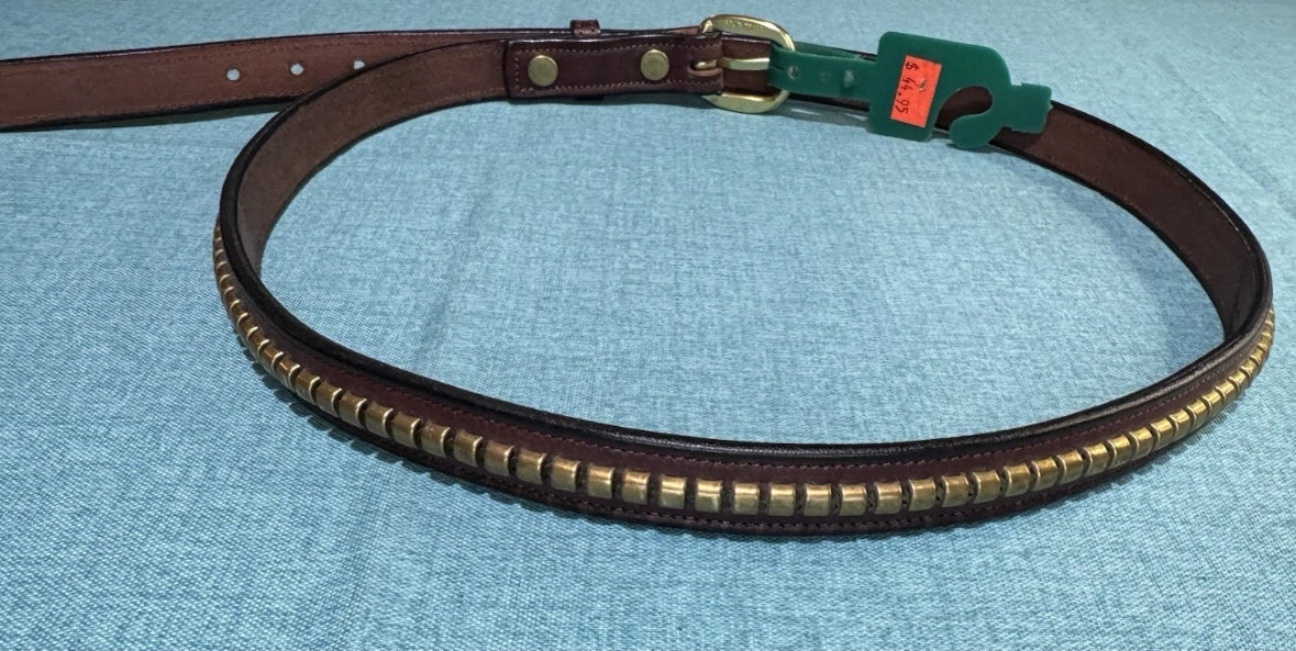 Ladies Tory Leather Havana Clincher Belt Size 30 2550