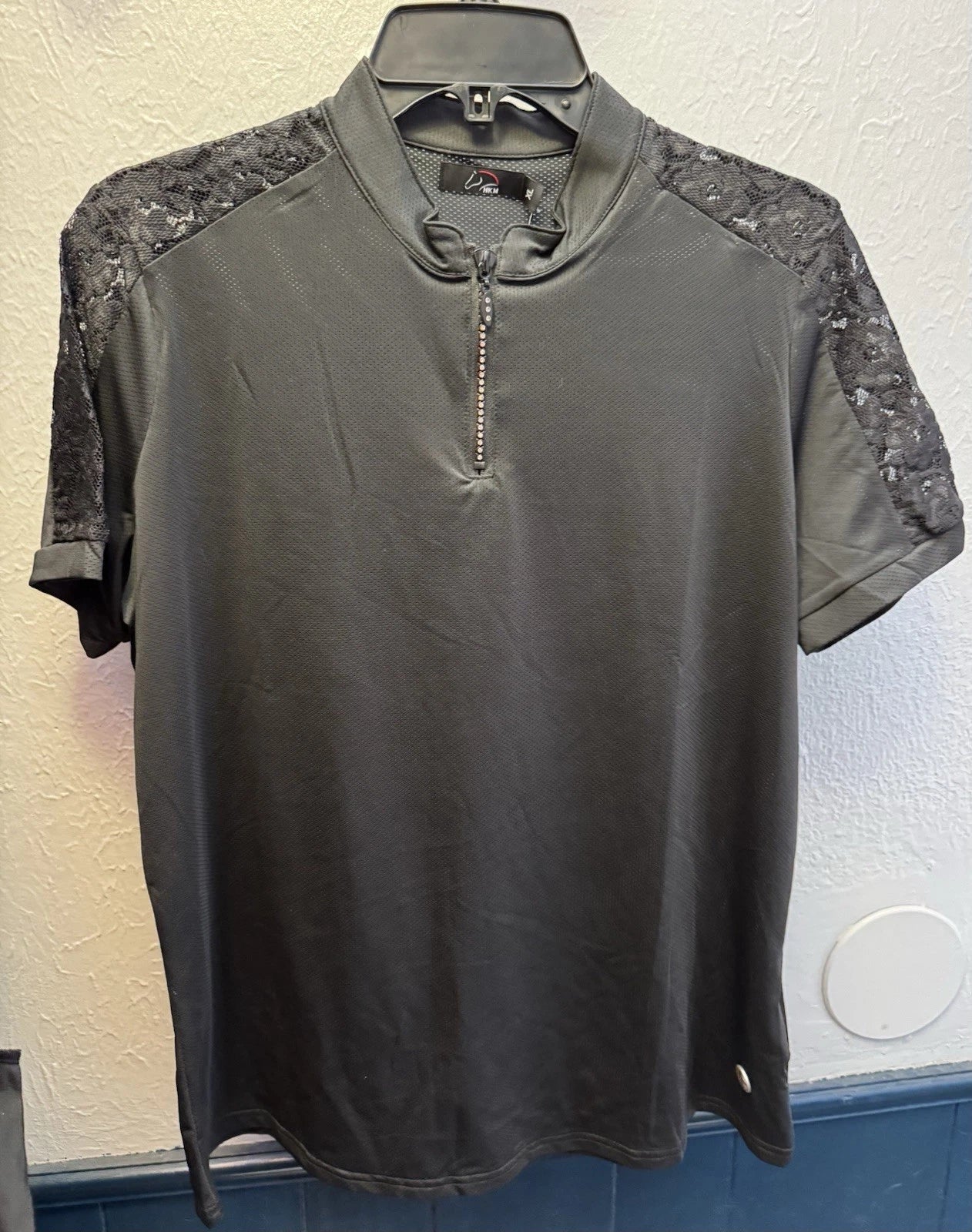 HKM Nelly Functional Shirt Black- Size XLarge - Equestrian Top