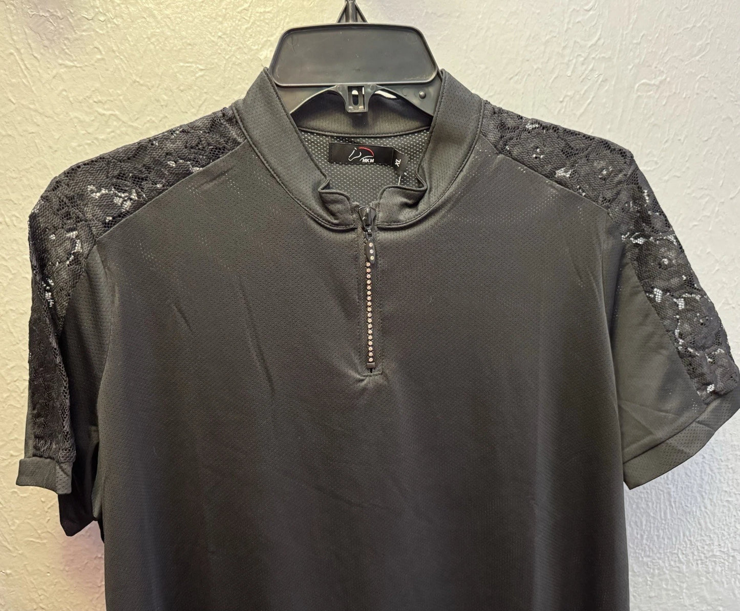 HKM Nelly Functional Shirt Black- Size XLarge - Equestrian Top