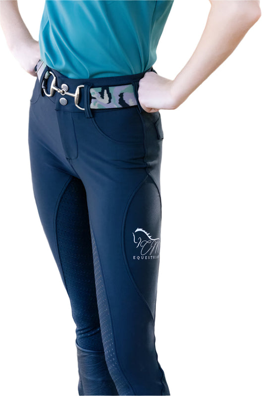 Black Button up CM logo Breeches Women's Full Seat Riding Silicon Grip Horse Riding Equestrian Breeches