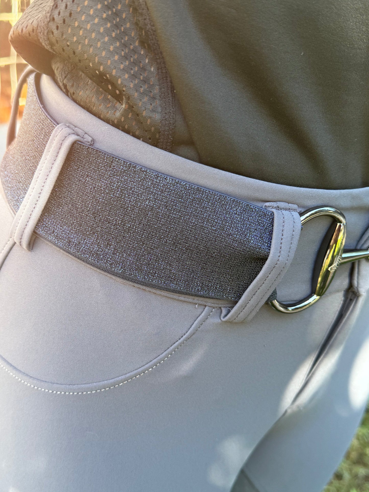 Sparkle blue 2” equestrian black gun metal Snaffle bit belt buckle