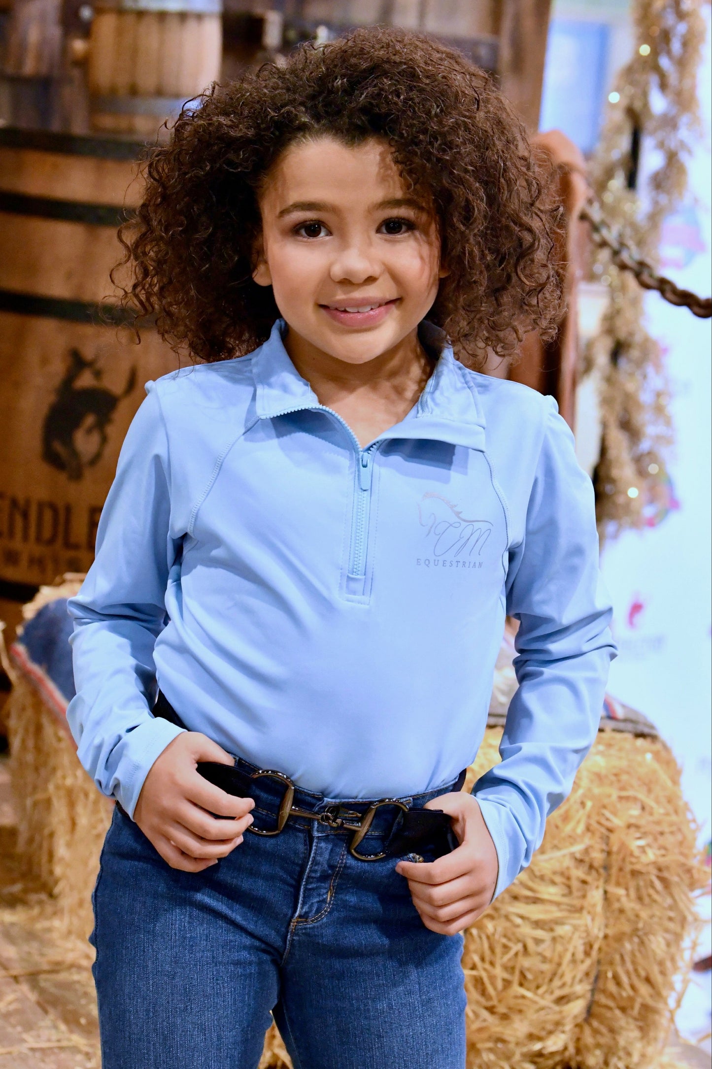 Women Equestrian, long sleeve base shirt with CM logo on chest