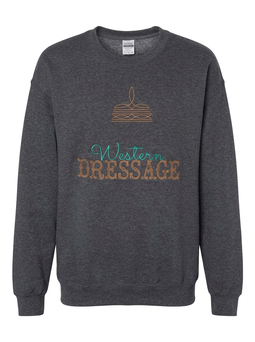 Western Dressage Boot Stitch Embroidered Sweatshirt