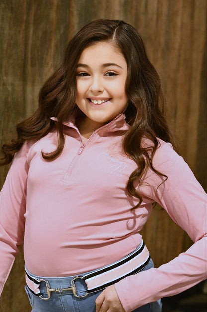 Women Equestrian, long sleeve base shirt with CM logo on chest