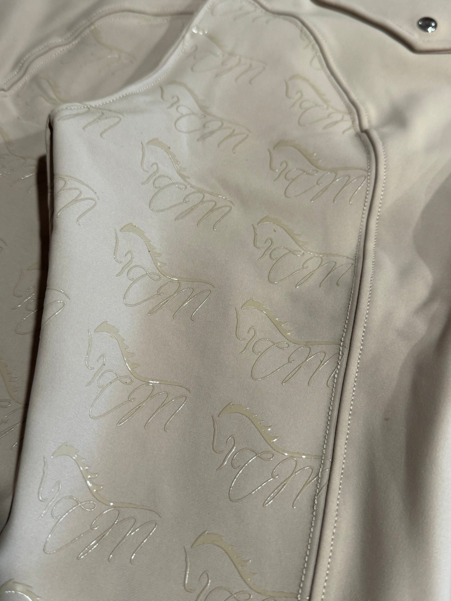 Tan CM Button up logo Breeches Women's Full Seat Riding Silicon Grip Horse Riding Equestrian Breeches