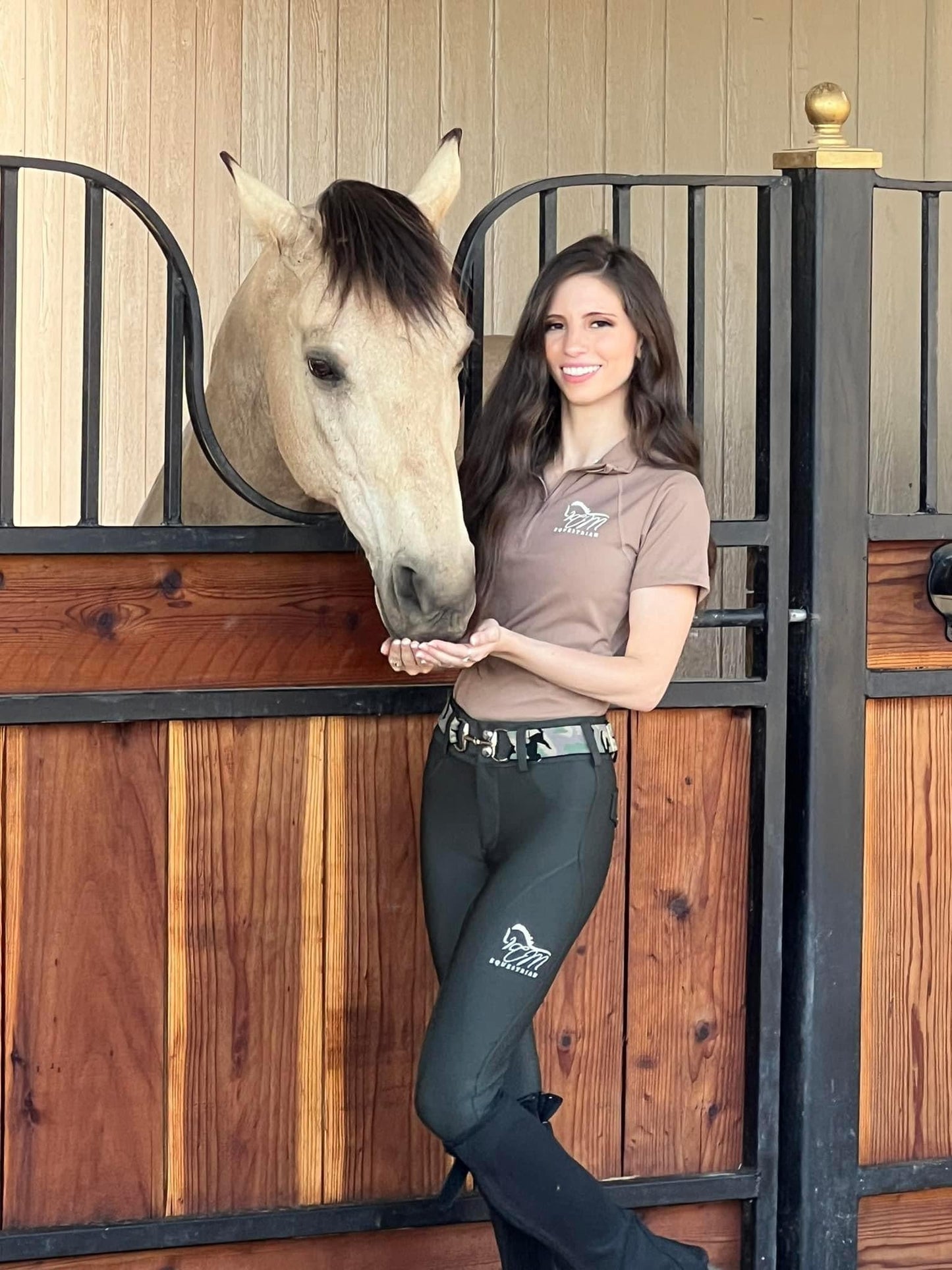 Black Button up CM logo Breeches Women's Full Seat Riding Silicon Grip Horse Riding Equestrian Breeches